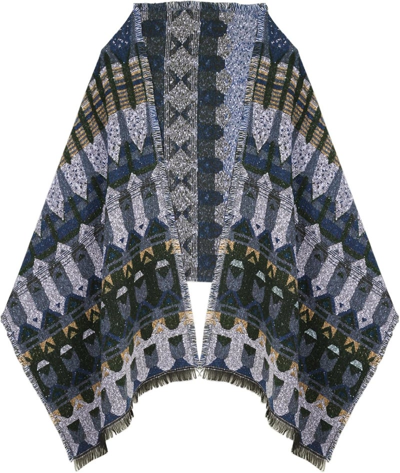 EXTREE Scarfs for Women Pashmina Silky Shawl Wrap for Evening Dressing Blanket Open Front Poncho Cape - Image 1